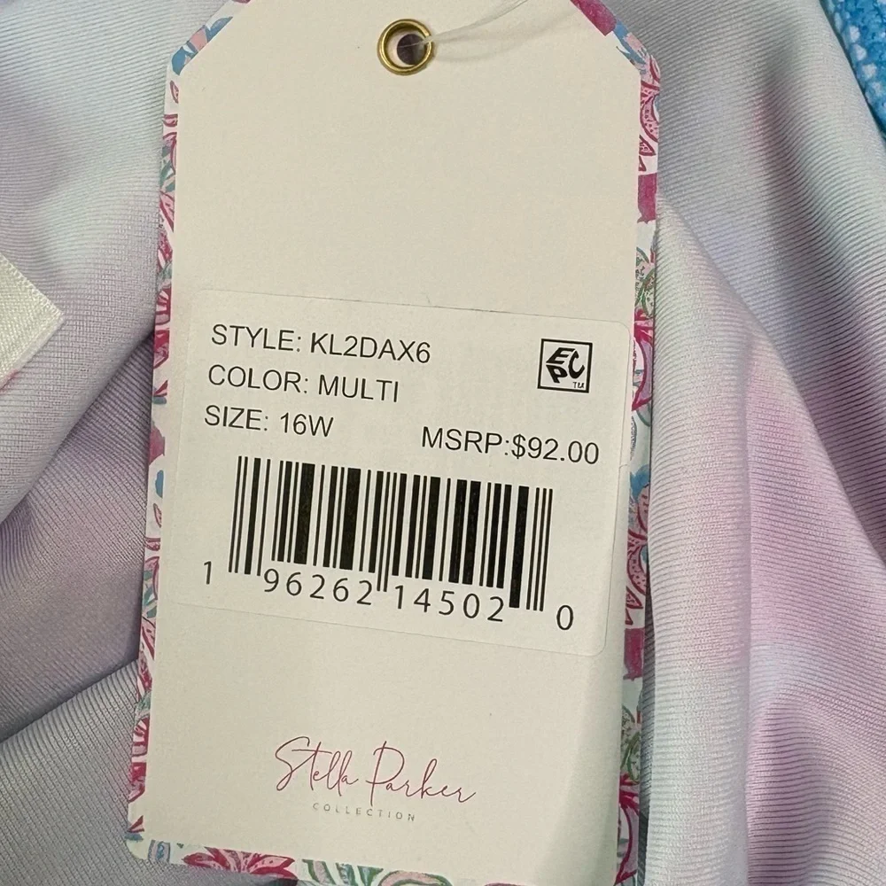 Stella Parker Ruffle Printed one piece bathing suit plus size 16 NWT
